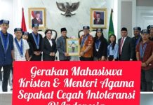 Gerakan Mahasiswa KRI Dan MENAG Sepakat Cegah Intoleransi Di Indonesia